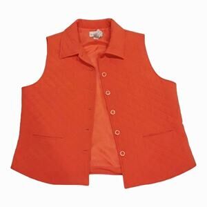 Drapers & Damons Quilted Coral Pink Vest Size XLP Bright Cozy Fall Outdoors Warm